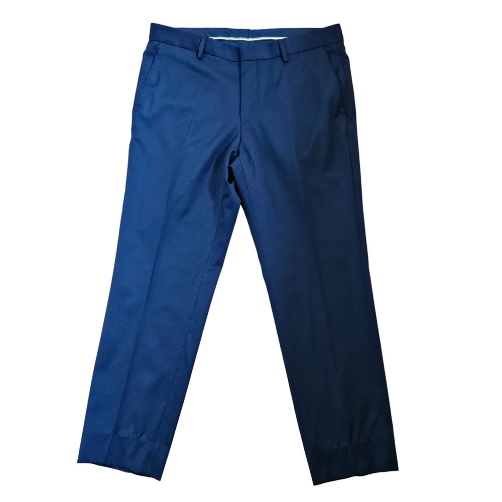 BOSS Mens Dress Pants Business Casual Career Formal Navy Blue 34x28